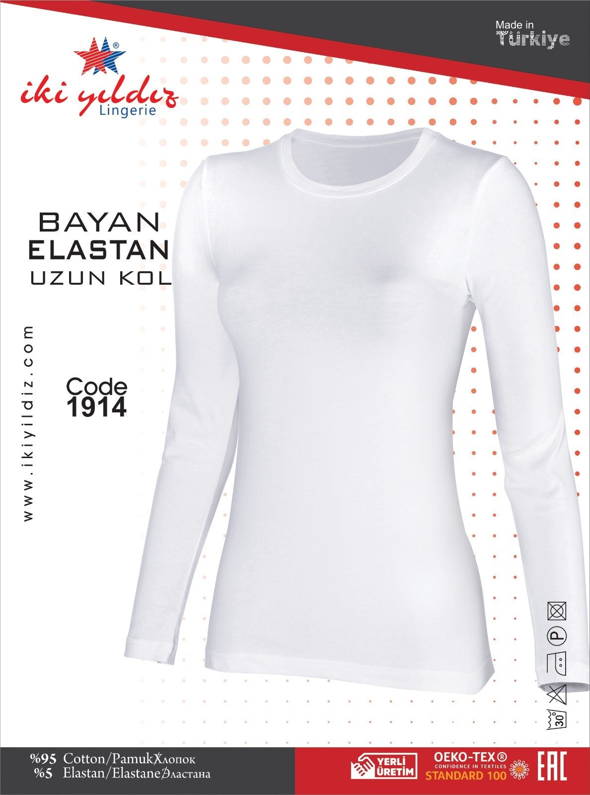 İki Yıldız Kadın Likralı Uzun Kollu Body 1914