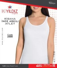 İki Yıldız Ribana Yarım Askılı Kadın Atlet 2500