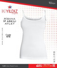 İki Yıldız Ribana Geniş Askılı Kadın Atlet 470