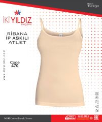 İki Yıldız Ribana Geniş Askılı Kadın Atlet 470