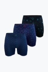 Malabadi Desenli Modal Erkek Uzun Boxer 3 Adet 3M250