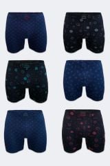 Malabadi Erkek Desenli Modal Uzun Boxer 6 Adet 6M250