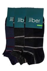 JİBER Erkek 3'lü Asorti Bambu Patik Çorap 6761