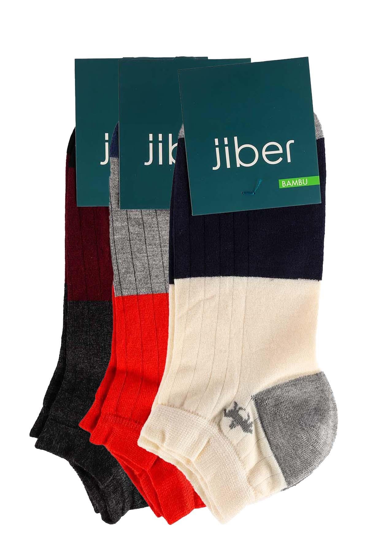JİBER Erkek Asorti 3'lü Bambu Patik Çorap 6757