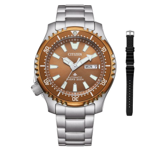 Citizen NY0164-65XE Erkek Dalgıç Saati – Otomatik Mekanizma, Bronz Bezel, 200M Su Geçirmezlik