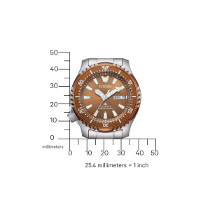 Citizen NY0164-65XE Erkek Dalgıç Saati – Otomatik Mekanizma, Bronz Bezel, 200M Su Geçirmezlik