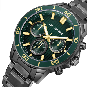 Lee Cooper LC08106.070 Erkek Kol Saati | Yeşil Kadran, Multifonksiyon, Metal Kordon