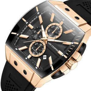 Lee Cooper LC08081.451 Rose Altın Detaylı Siyah Erkek Kol Saati