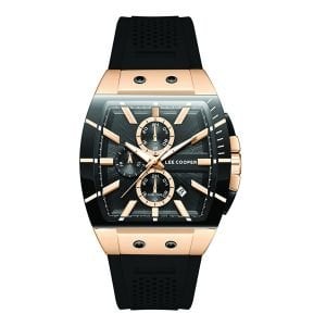 Lee Cooper LC08081.451 Rose Altın Detaylı Siyah Erkek Kol Saati