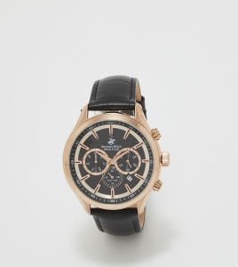 Beverly Hills Polo Club BP3112X.451 Erkek Kol Saati – Siyah Deri Kordonlu, Multifonksiyon Quartz Mekanizma