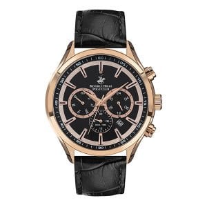 Beverly Hills Polo Club BP3112X.451 Erkek Kol Saati – Siyah Deri Kordonlu, Multifonksiyon Quartz Mekanizma