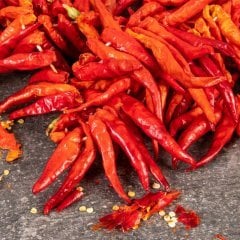 Kuru Cin Biberi - Çok Acı 180/200 Adet Dizimli İp