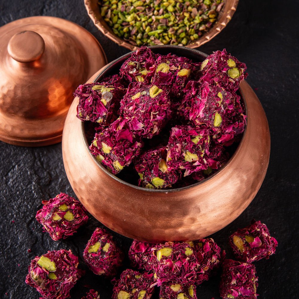 Antep Fıstıklı Gül Yapraklı Çifte Kavrulmuş Lokum 250 g