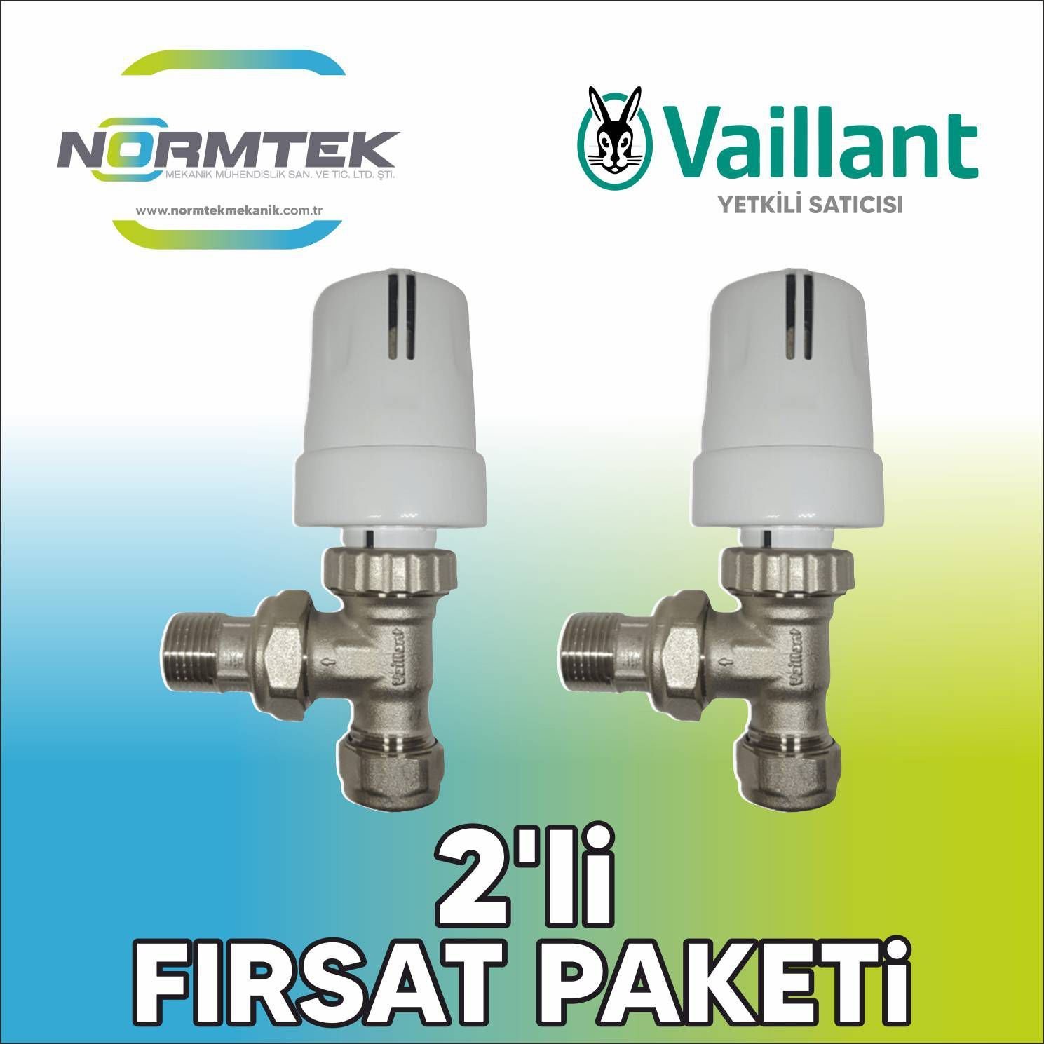 Vaillant Köşe Pex Termostatik Radyatör Vanası VAI-TP1 (2'li Paket)