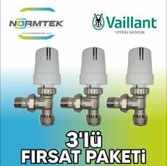 Vaillant Köşe Pex Termostatik Radyatör Vanası VAI-TP1 (3'lü Paket)