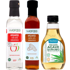 Organik Elma Suyu Konsantresi- Organik Hurma Suyu Konsantresi- Organik Agave Şurubu