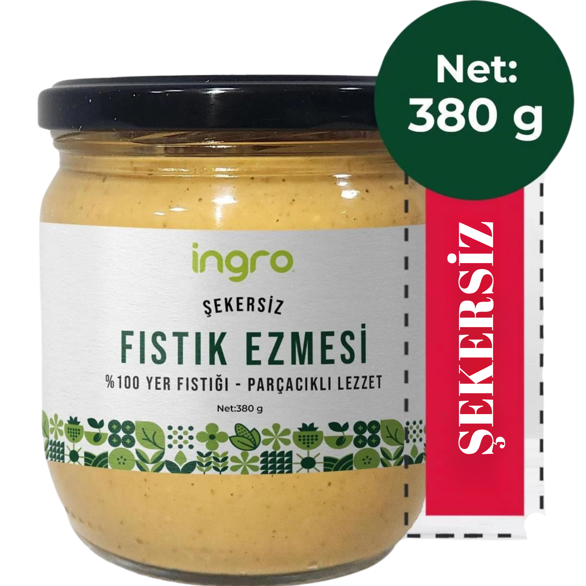 Glutensiz Fıstık Ezmesi (Parçacıklı Lezzet) 380 g