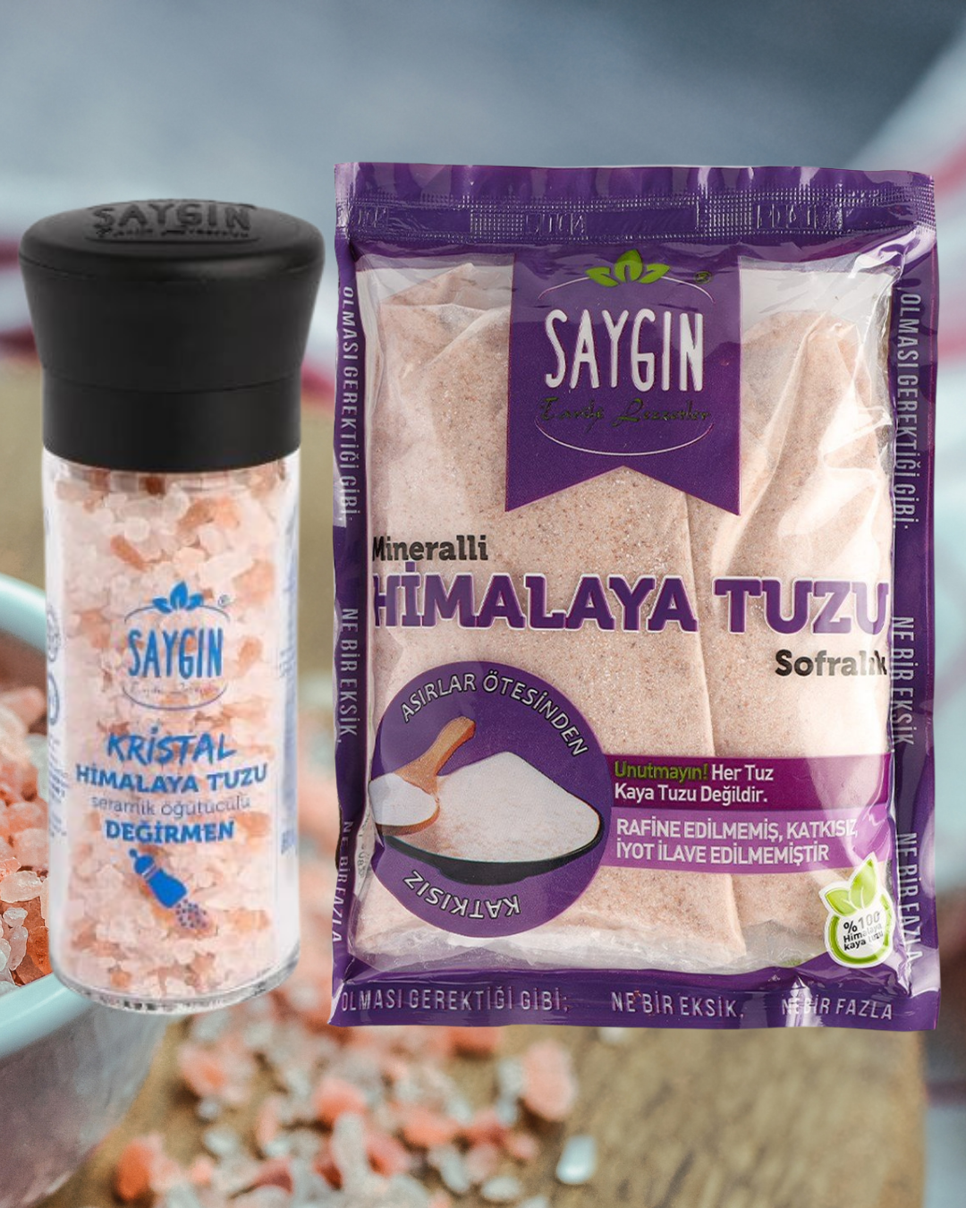 Değirmen Himalaya Tuzu 110 Gr + Poşet Himalaya Tuzu Sofralık 500 Gr 2'Li Set