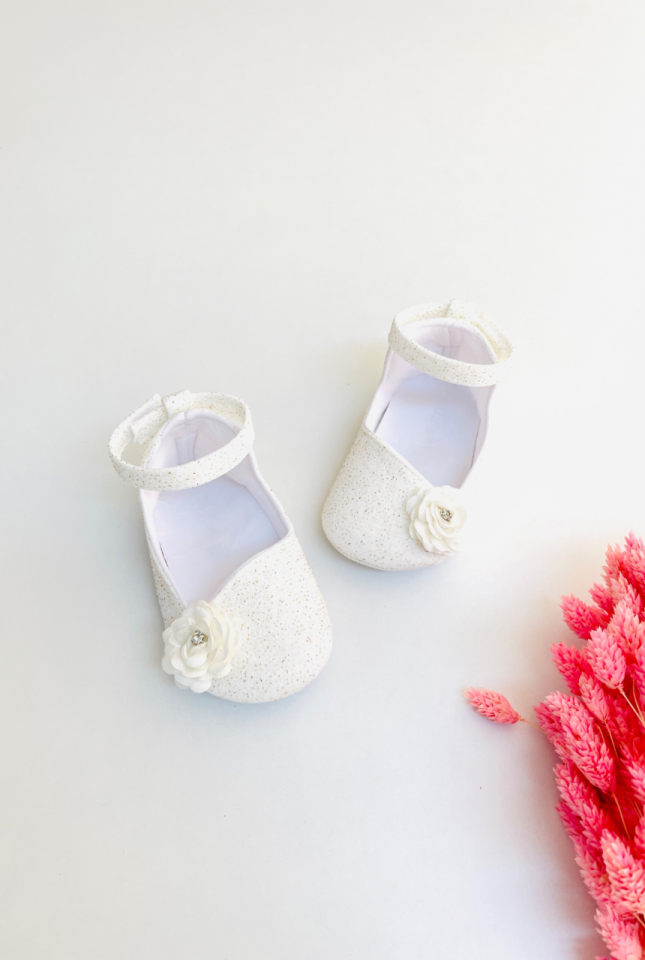 Kız Bebek İlk Adım Ayakkabı Ekru  - Mona