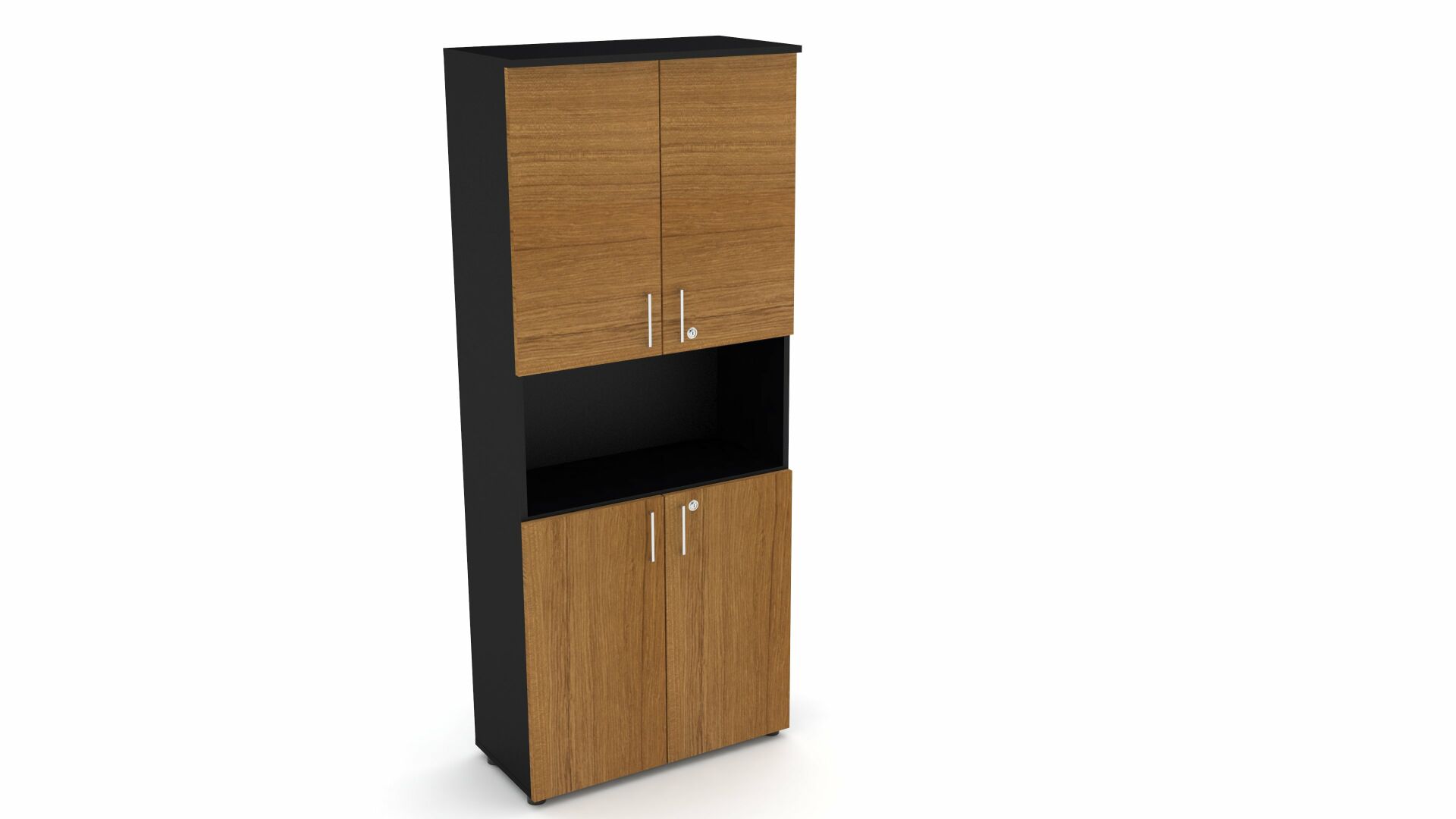 80x38x194 Orta Dört Kapaklı Açık Raflı Dolap
