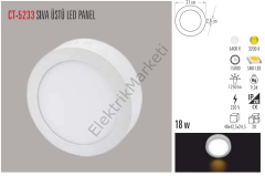 CT-5233 18 watt  SIVA ÜSTÜ LED  PANEL CATA