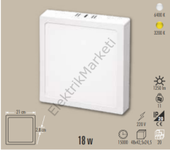 Cata CT-5234  18W Alüminyum Kasa Kare Sıva Üstü Led Armatür