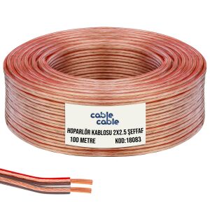 HOPARLÖR KABLOSU KORDON 2X2.5 ŞEFFAF 100MT CABLECABLE
