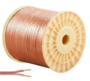 Cablecable Makaralı Hoparlör Kablosu  Kordon  2x0.75 Şeffaf 200 Metre