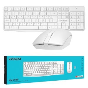 EVEREST KM-7500 Kablosuz Klavye Q Türkçe Multimedia + Mouse Seti