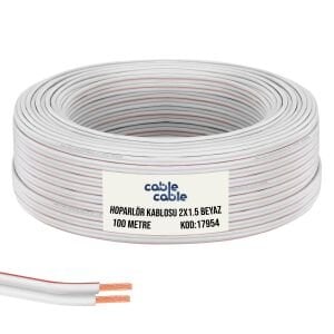HOPARLÖR KABLOSU KORDON 2X1.5 BEYAZ 100MT CABLECABLE