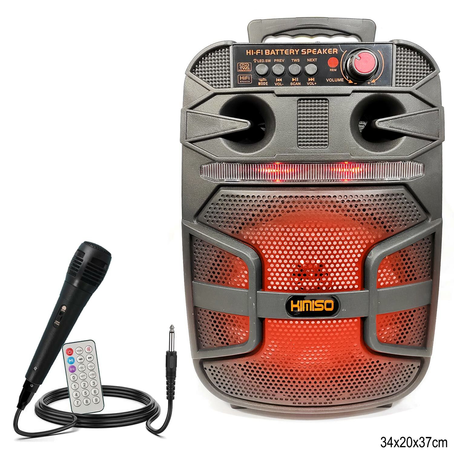 AKTİF SEYYAR ANFİ EL MİKROFONLU 20CM 10W BT/USB/SD LEDLİ KIMISO QS-4007