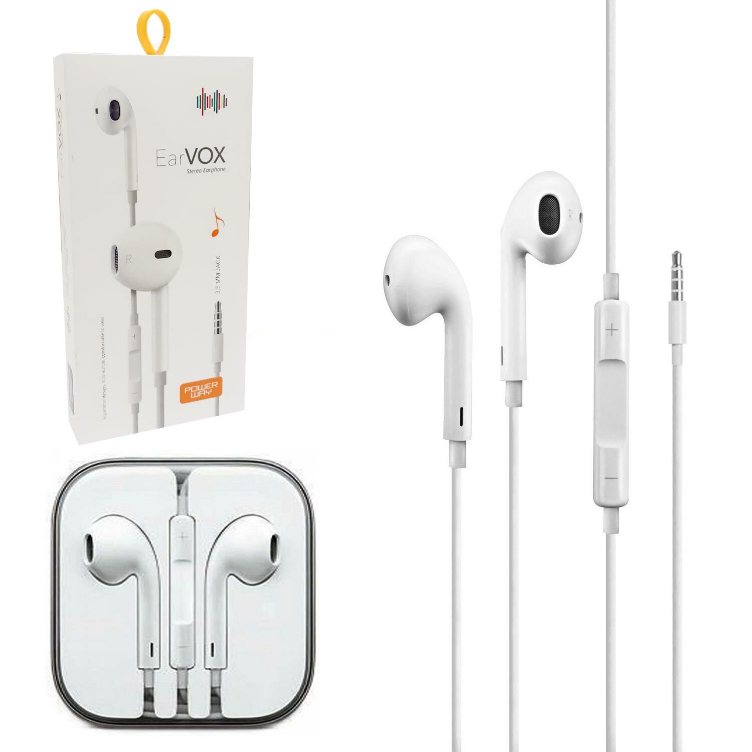 KULAKİÇİ KULAKLIK MİKROFONLU 3.5MM POWERWAY-EARVOX