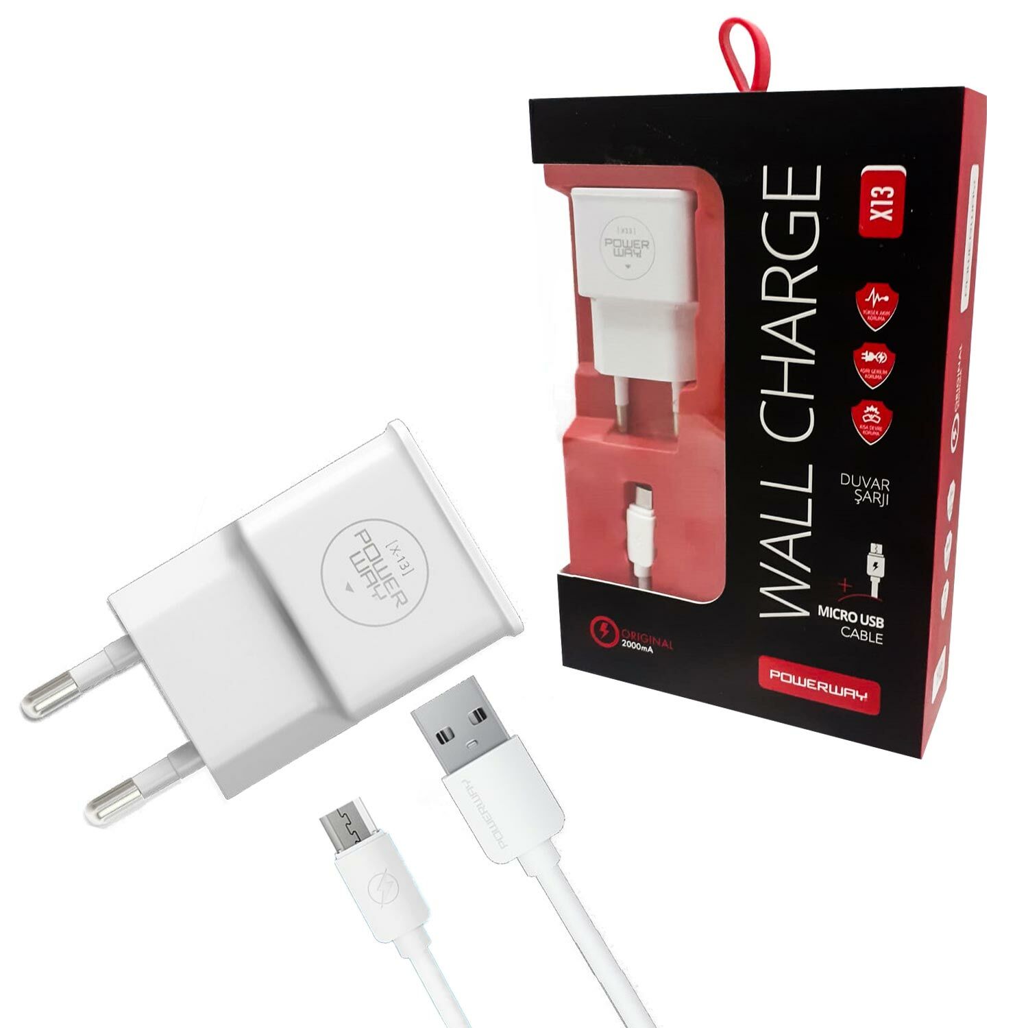 ŞARJ ADAPTÖR MICRO 2.3A POWERWAY X-13