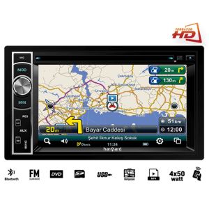 DOUBLE TEYP 6.2 4X50W GPS/DVD/BT/USB/SD/FM/AUX KAMERALI HARWARD HR-6202