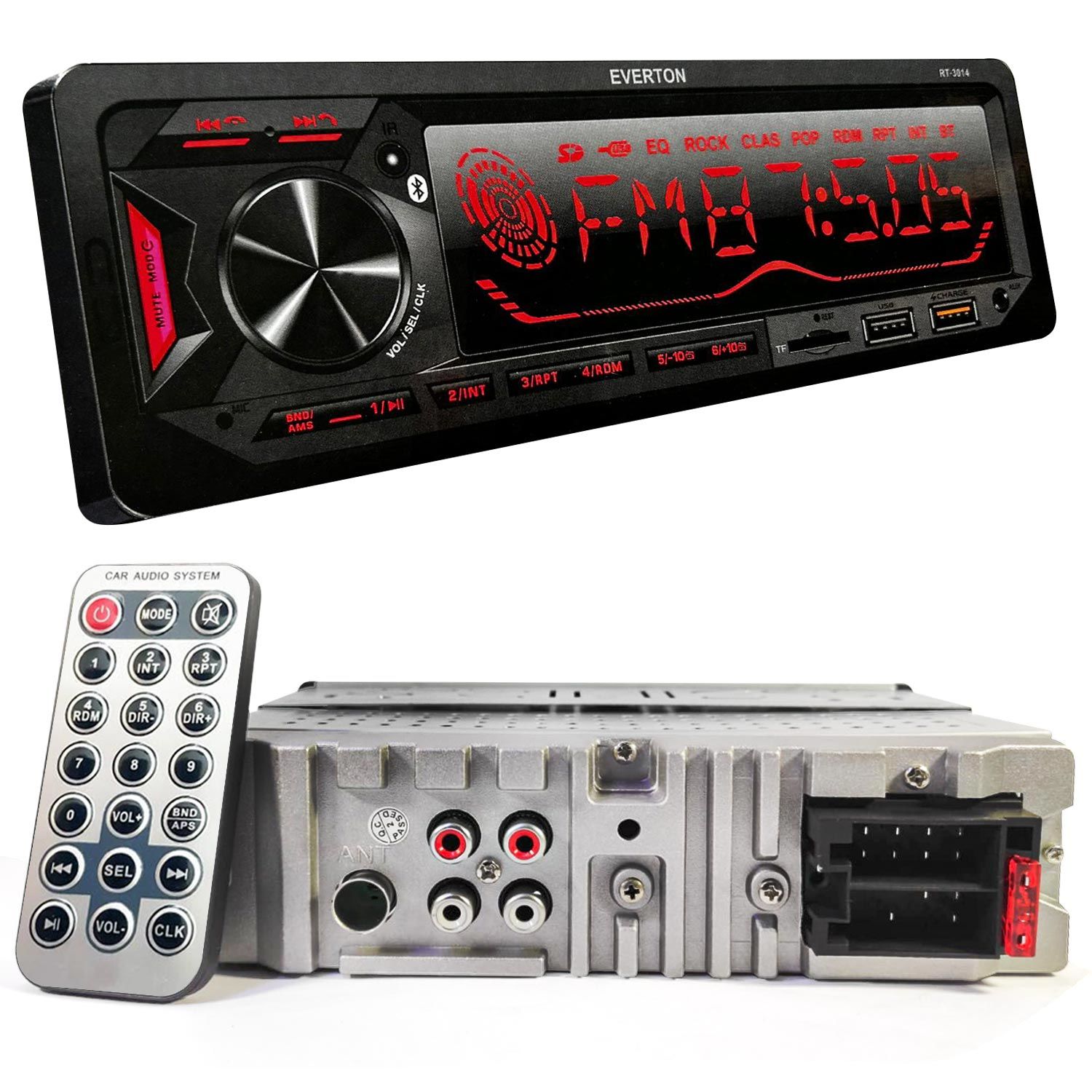 OTO TEYP 4X60W BT/2XUSB/SD/FM/AUX BÜYÜK EKRAN EVERTON RT-3014