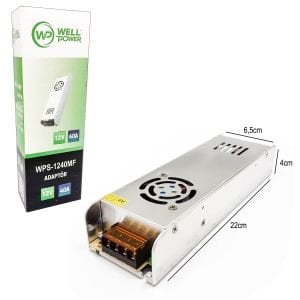 ADAPTÖR 12V 40A METAL KASA SLİM FANLI WELLPOWER WPS-1240MF