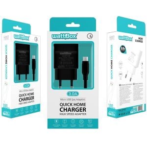 ŞARJ ADAPTÖR MICRO 3.0A SİYAH WATTBOX