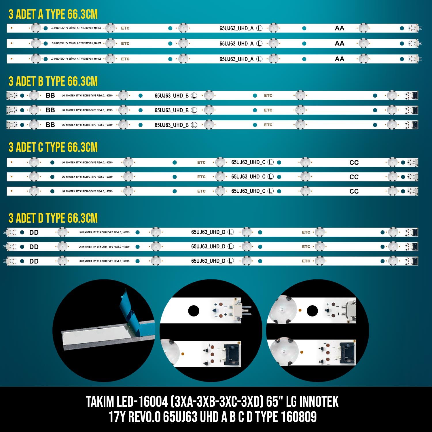 TAKIM LED-104 (3XA-3XB-3XC-3XD) 65 LG INNOTEK 17Y REV0.0 65UJ63 UHD A B C D TYPE 160809 ETC