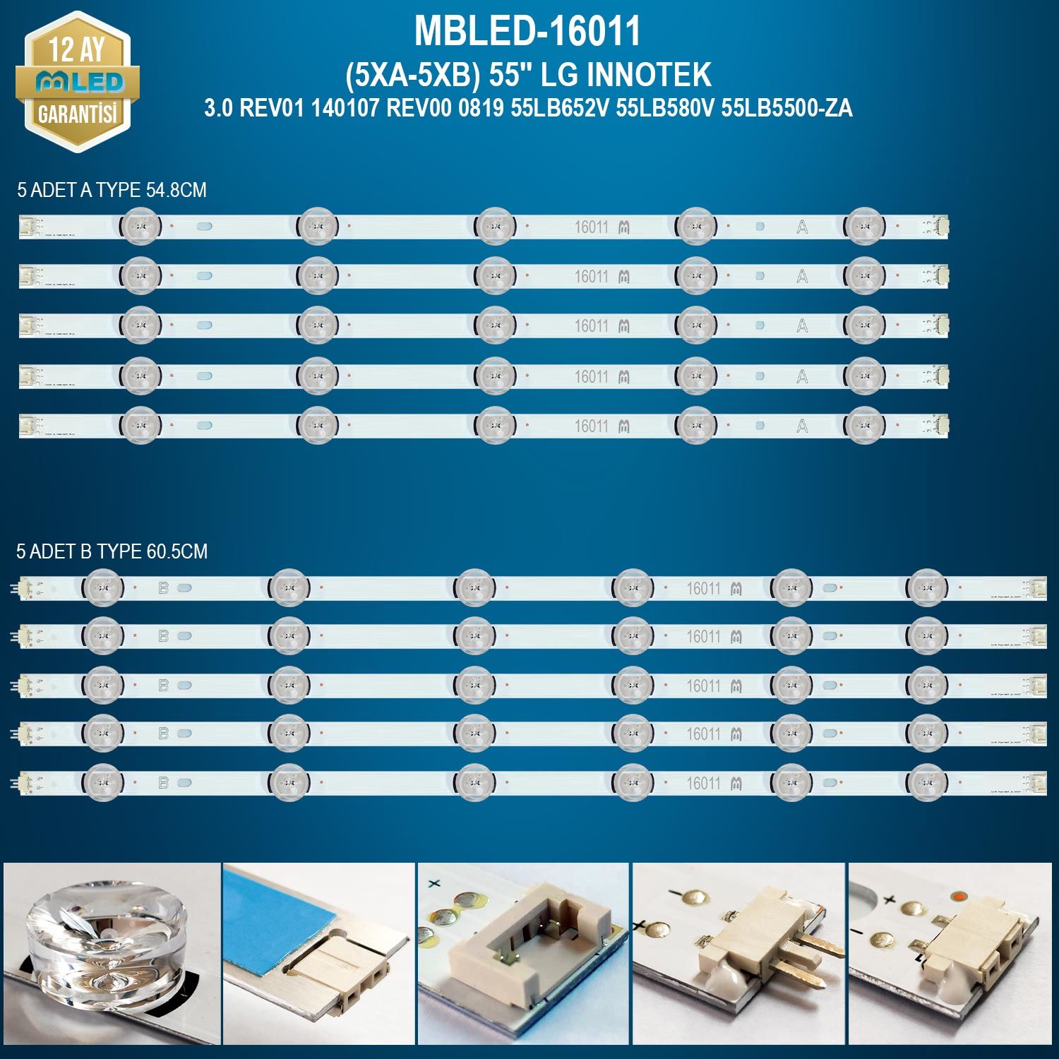 MBLED (5XA-5XB) 55 İnç Lg İnnotek 3.0 Rev01 140107 Rev00 0819 55Lb652V 55Lb580V 55Lb5500-Za