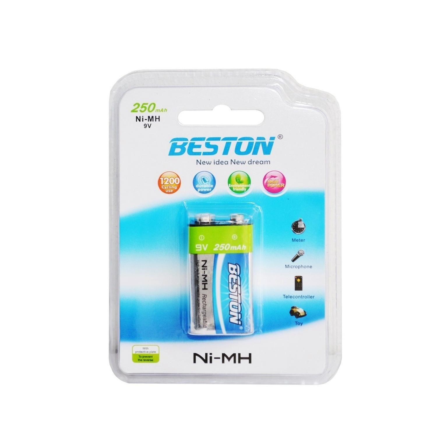 ŞARJLI PİL 9V 250MAH Nİ-MH BESTON BST-9V