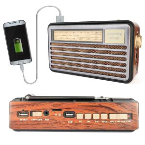 RADYO NOSTALJİ PİLLİ BT/USB/SD/AUX EVERTON RT-320BT
