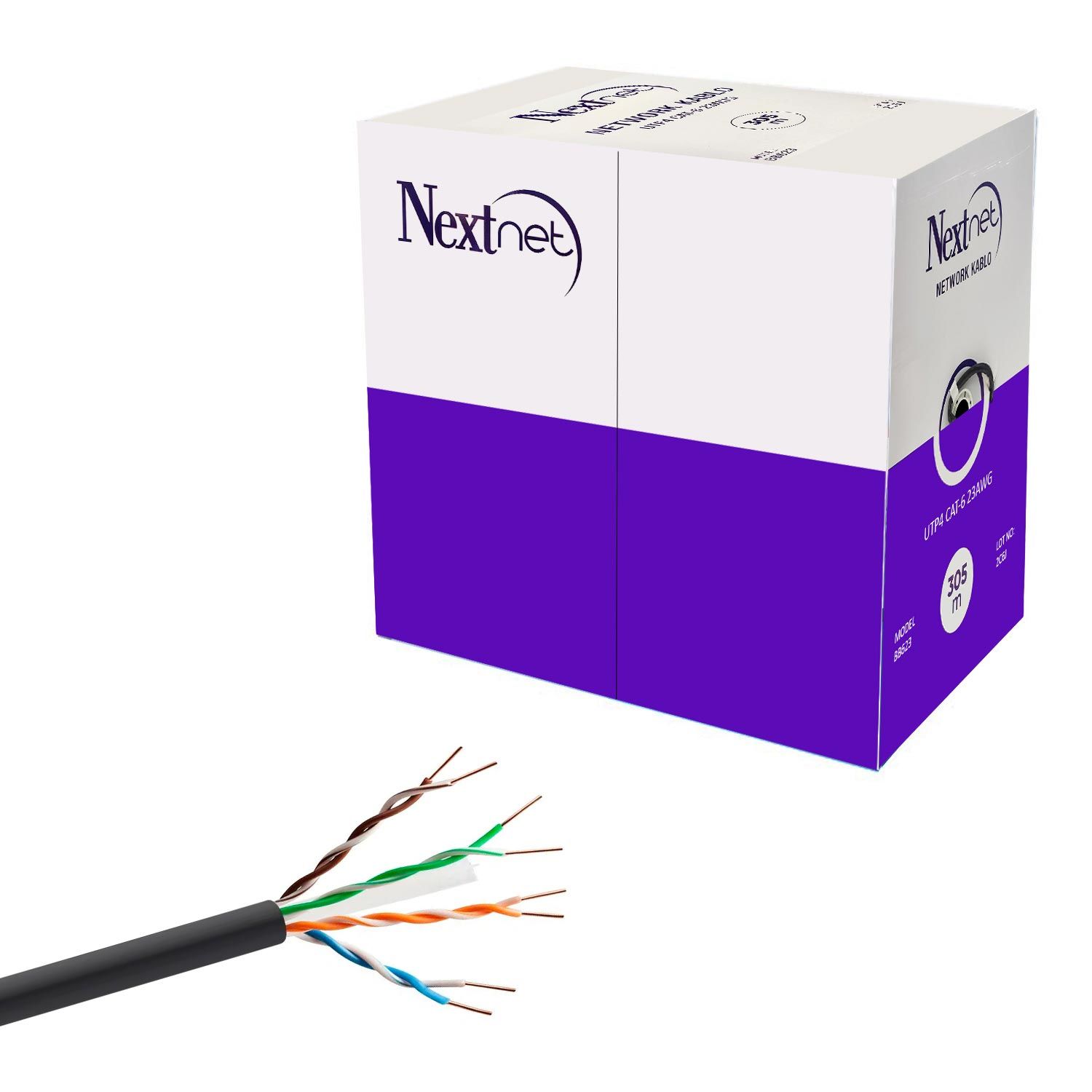 NEXTNET BB-623 Cat6 Kablo Dış Mekan 23Awg 0.57mm 305 Metre Bakır