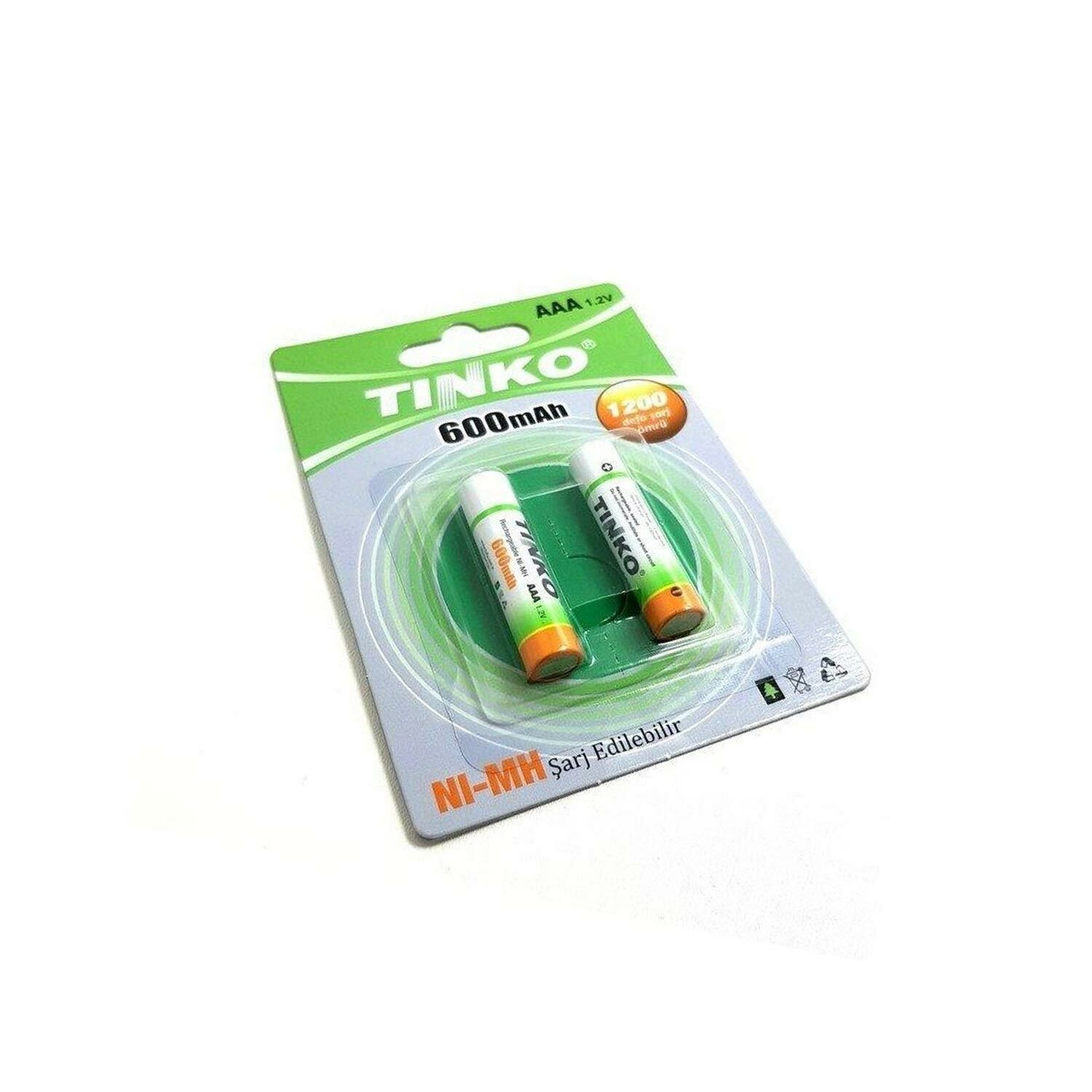 ŞARJLI PİL AAA İNCE KALEM 600MAH Nİ-MH (2 ADET) TINKO