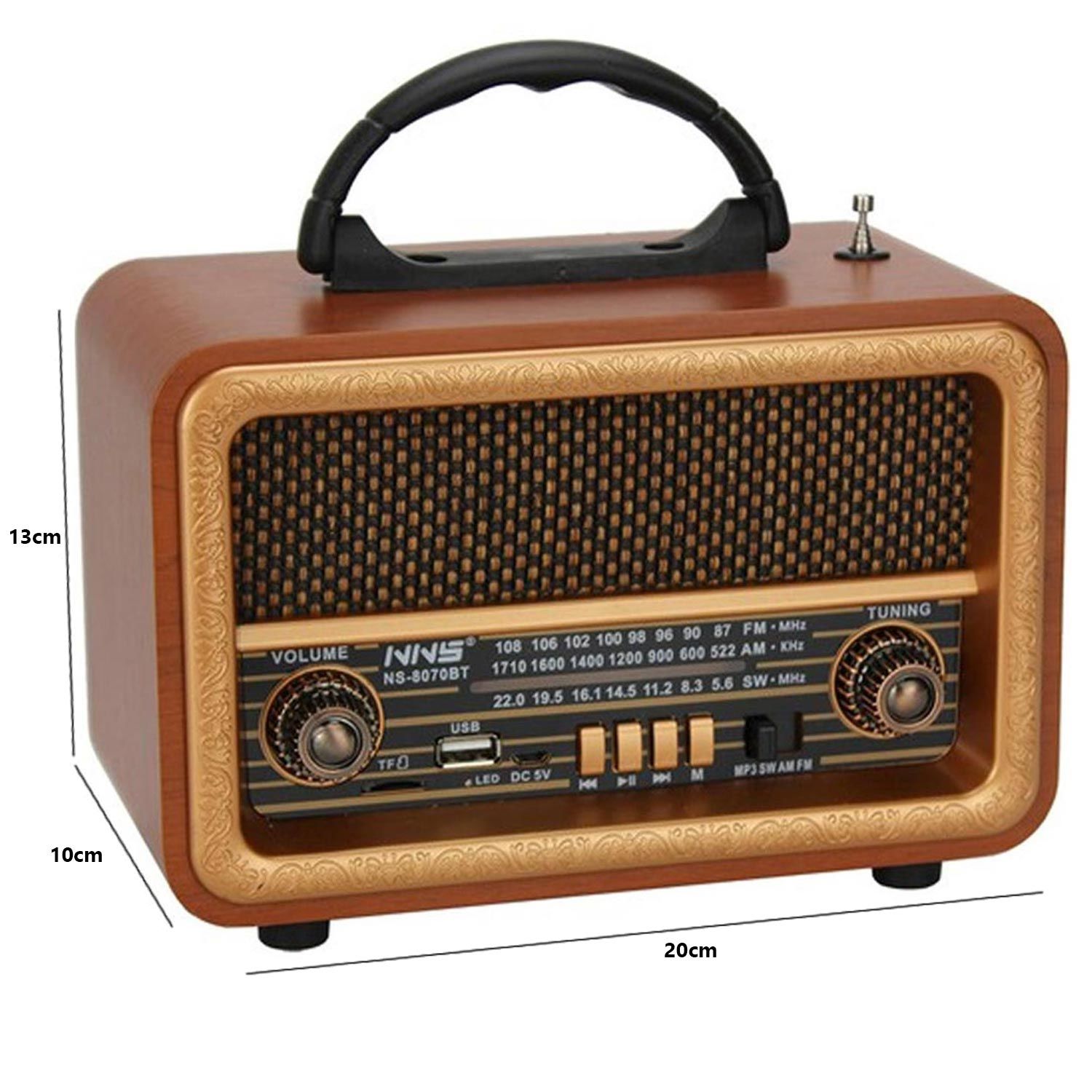 RADYO NOSTALJİ ŞARJLI BT/USB/SD NNS NS-8070BT
