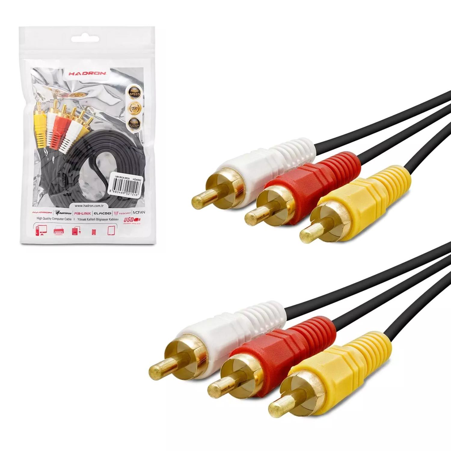 KABLO 3RCA 3RCA GOLD 3MT HADRON HN-4593