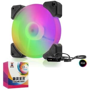 KASA FANI 12CM RGB LEDLİ HADRON HDX-1518