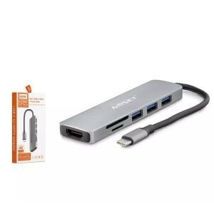 ÇEVİRİCİ ADAPTÖR 6 İN 1 TYPE-C TO USB HDMI CARD READER HADRON HDX-7790