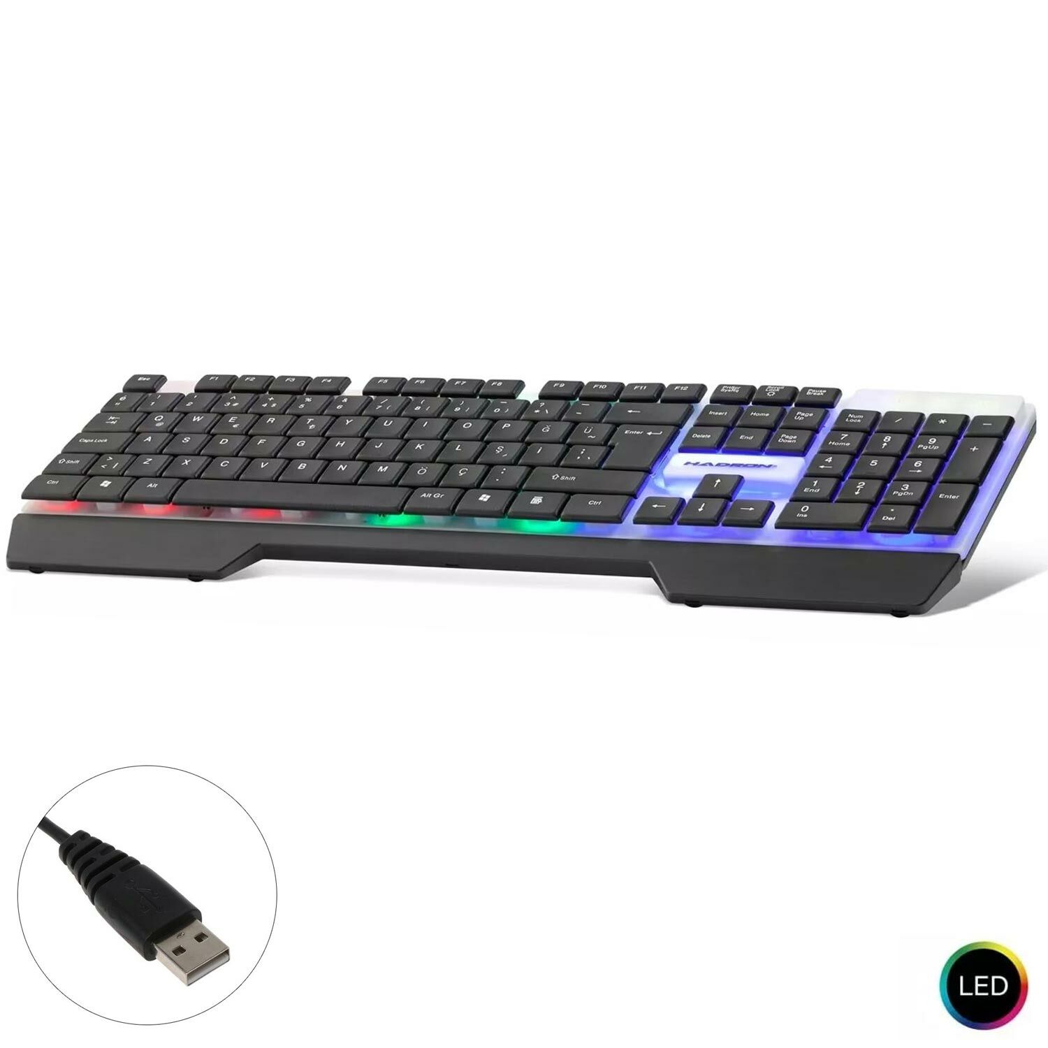 KABLOLU OYUNCU KLAVYE Q LEDLİ HADRON HD-868