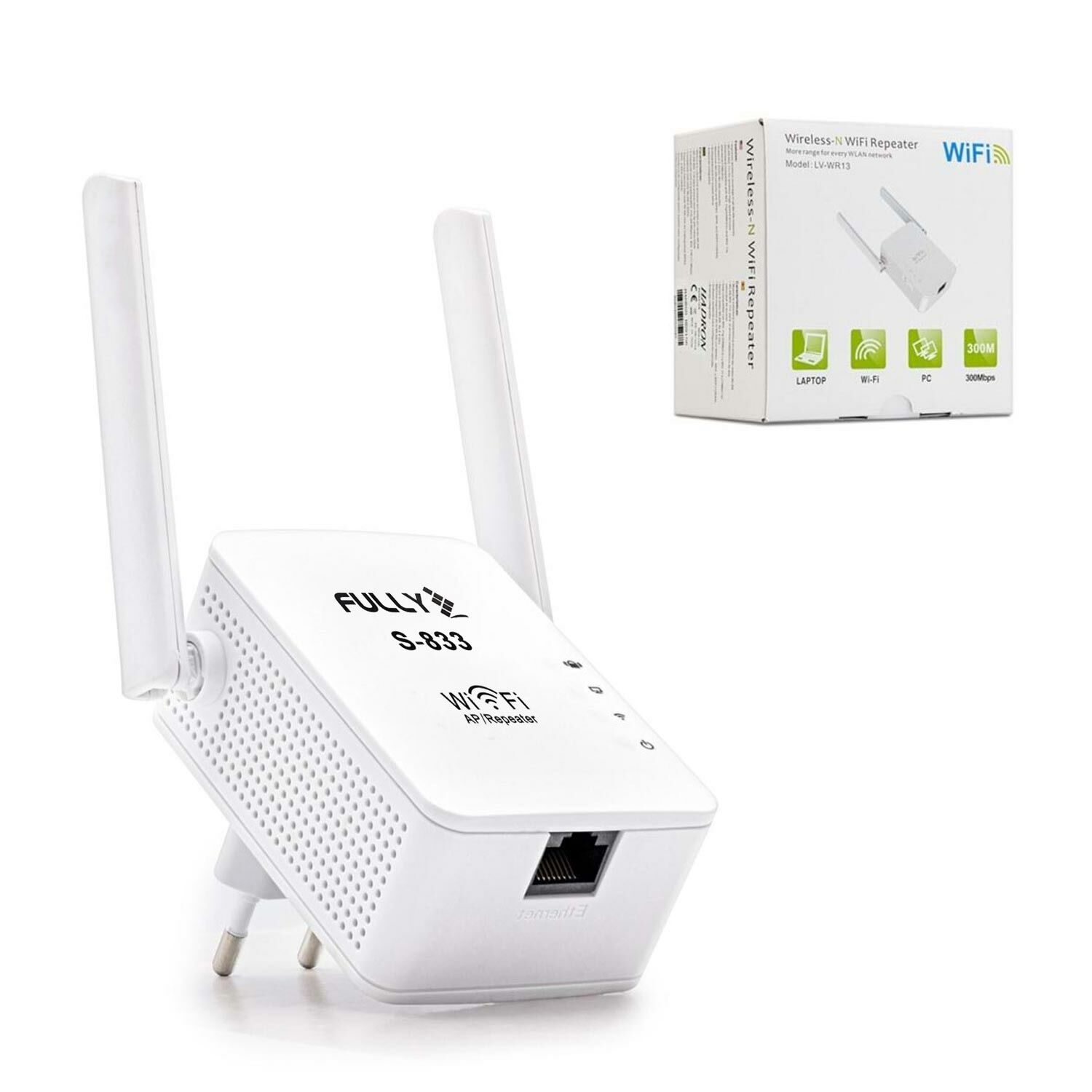 KABLOSUZ MENZİL GENİŞLETİCİ WIFI 300 MBPS REPEATER FULLY S-833