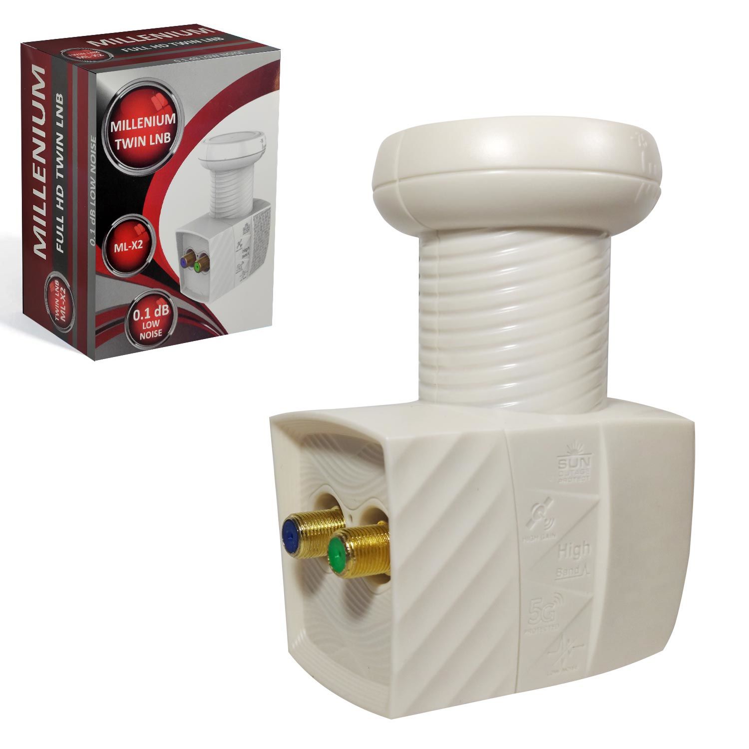 LNB İKİLİ (TWIN) GOLD 0.1DB 3D FHD MILLENIUM ML-X2